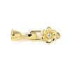 Brass Micro Pave Clear Cubic Zirconia Fold Over Clasps KK-P290-22G-1