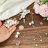 2Pcs 2 Styles Flower Crystal Rhinestone & Plastic Pearl Cuff Earrings EJEW-FH0001-13S-3
