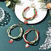 3Pcs Christmas Alloy Enamel Charm Bracelets BJEW-JB12482-1