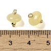 Natural Yellow Aventurine Rondelle Charms with Rack Plating Brass Loops G-G110-05B-10-3