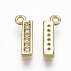 Brass Cubic Zirconia Charms KK-S348-330I-2