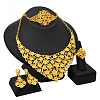 Alloy Pendant Necklaces & Stud Dangle Earrings & Rings & Link Bracelets Sets WG80561-10-1