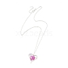 5Pcs 5 Colors Electroplated Natural Quartz Heart Copper Wire Wrapped Pendant Brass Cable Chain Necklaces for Women NJEW-TA00256-4