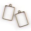 Rack Plating Alloy Rectangle Open Back Bezel Pendants LS-PALLOY-S047-28F-FF-1