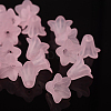 Pink Frosted Transparent Acrylic Flower Beads X-PLF018-02-1