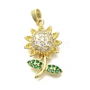 Rack Plating Brass Micro Pave Cubic Zirconia Pendants KK-M309-30G-02-1