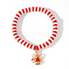 Elegant Christmas Handmade Polymer Clay Heishi Beaded Stretch Bracelets EN0725-6-1