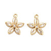 Brass Micro Pave Clear Cubic Zirconia Charms KK-C054-18G-1