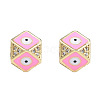 Brass Micro Pave Clear Cubic Zirconia Beads KK-N227-91C-2