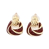 Brass Enamel Stud Earrings EJEW-P301-08G-4