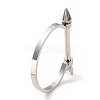 Tarnish Resistant 304 Stainless Steel D Shape Bangle with Arrow Screw BJEW-G636-06P-3