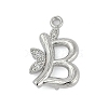 Brass Crystal Rhinestone Letter Links Connector Charms KK-S395-06P-B-1