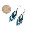 Natural Magnesite Rhombus Dangle Earrings EJEW-MZ00632-01-4