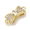 Brass Pave Clear Cubic Zirconia Connector Charms KK-G499-14G-2