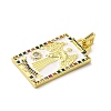 Brass Micro Pave Cubic Zirconia Pendants with Enamel KK-H458-03G-18-2