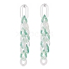 Acrylic Curb Chain Tassel Dangle Stud Earrings for Women EJEW-JE04767-03-1