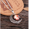 Alloy Glass Moon Syb Pendant Lumachina Chain Necklaces for Women WGDF061-06-1