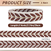3 Yards Polyester Leaf Jacquard Ribbons SRIB-WH20020-020D-2