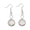 Hexagon Natural Quartz Crystal Dangle Earrings EJEW-K298-01P-02-4