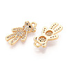 Brass Micro Pave Clear Cubic Zirconia Pendants KK-T078-02G-01-2