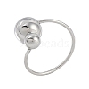 Stainless Steel Round Cuff Rings RJEW-L116-01P-1