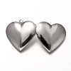 Non-Tarnish 316 Stainless Steel Locket Pendants STAS-P268-07P-4