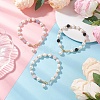 3Pcs 3 Styles Shell Pearl & Natural & Synthetic Mixed Gemstone Round Beadeded Bracelets for Women BJEW-JB12502-1