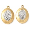 Polymer Clay Rhinestone Pendants STAS-Q345-04G-01-1