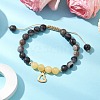 Natural Mixed Gemstone Beaded Braided Bracelets BJEW-JB11285-03-1