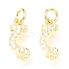 Brass Micro Pave Cubic Zirconia Charms ZIRC-O037-19G-1