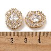 Oval Brass Micro Pave Cubic Zirconia Beads KK-U037-04G-01-2