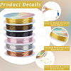 6 Rolls 6 Colors Round Copper Jewelry Wire CWIR-BBC0001-13-6