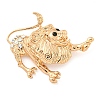 Golden Zinc Alloy with Rhinestone Brooches JEWB-B018-03G-05-1