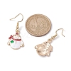 Christmas Theme Alloy Enamel Dangle Earrings EJEW-JE05830-03-3