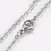 Non-Tarnish 304 Stainless Steel Cable Chain Necklaces NJEW-I205-17P-2