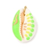 Printed Natural Cowrie Shell Pendants STAS-Z168-03G-03-1