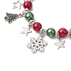 Christmas Theme Glass Beaded Stretch Bracelets BJEW-TA00549-3