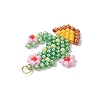 Beaded Cactus Charms PALLOY-MZ00455-4