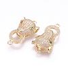 Brass Micro Pave Cubic Zirconia Links ZIRC-F061-13G-1