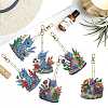 6Pcs Dinosaur DIY Diamond Painting Keychain Kit PW-WG87317-01-4