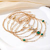 5Pcs 5 Styles Alloy Chain Bracelet & Bangle Set for Women WG6073F-01-3