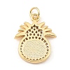 Brass Cubic Zirconia with Shell Pendants KK-K342-18G-2