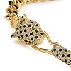 Brass Micro Pave Cubic Zirconia Link & Charm Bracelets BJEW-K261-02G-01-2