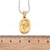 304 Stainless Steel Rose Pendant Necklaces for Women NJEW-S439-01B-GP-5