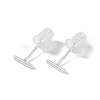 999 Sterling Silver Stud Earrings for Women EJEW-S215-30S-02-1