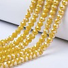 Electroplate Glass Beads Strands EGLA-A034-P4mm-B03-1