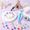 100Pcs UV Plating Transparent Acrylic European Beads TACR-TA0001-93A-7