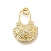 Brass Micro Pave Clear Cubic Zirconia Pendants KK-L225-043G-1