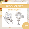 2Pcs 925 Sterling Silver Micro Pave Cubic Zirconia Pendants Bails STER-BC0003-60P-2