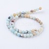 Frosted Natural Flower Amazonite Round Bead Strands X-G-E334-4mm-09-2